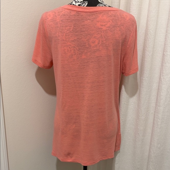 Talbots Peach V-Neck Short Sleeve Tee - Picture 4 of 8